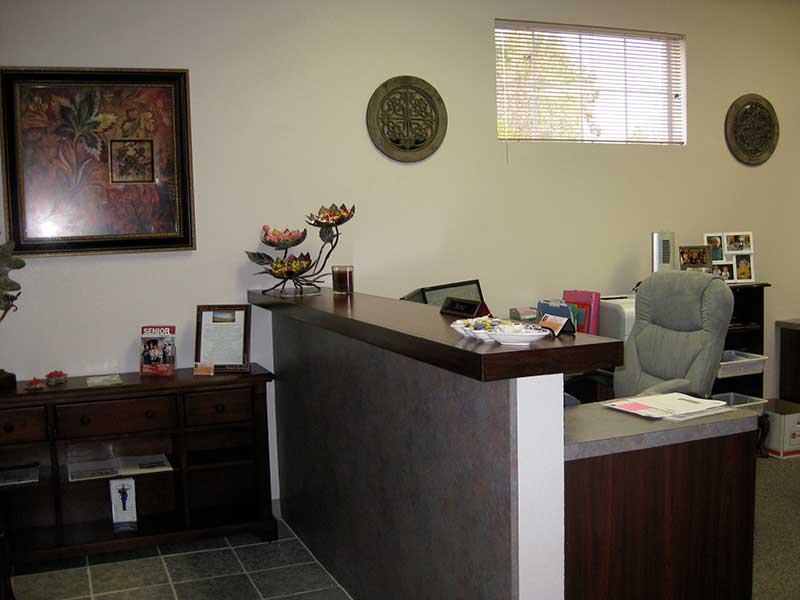 Photo of firm's reception desk
